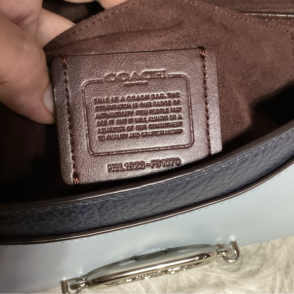 Coach Jade Color Block 1923-F91070 Leather Convertible Bag Midnight Viridian - Picture 11 of 13